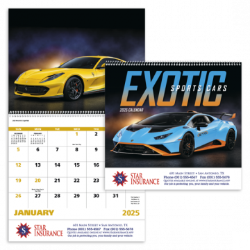 Exotic Sports Cars Appointment Wall Calendar - Spiral